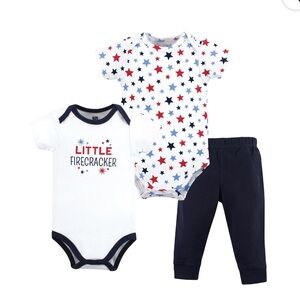 Hudson Baby 2 Cotton Bodysuits and Pant Set, Newborn- 24 Months